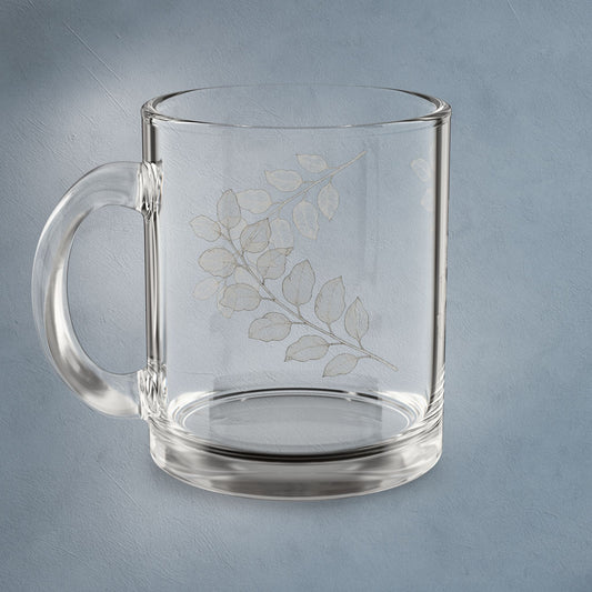 “Still” Botanical Glass Mug – 10oz Art Edition